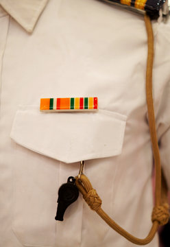 Closeup Of Indian Traffic Police Officer Uniform