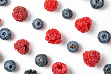 Macro view of different mix with ripe fruits