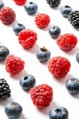 Macro view of different mix with ripe fruits