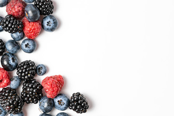 Macro view of different mix with ripe fruits
