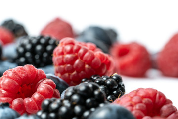 Macro view of different mix with ripe fruits