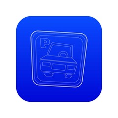 Fototapeta premium Car parking sign icon blue vector isolated on white background