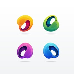 Fototapeta na wymiar Abstract Colorful Logo Set Vector Template