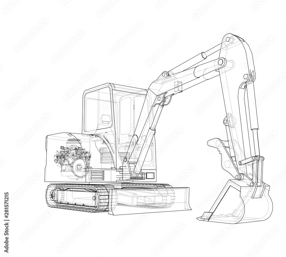 Poster sketch of small treactor with actor. vector