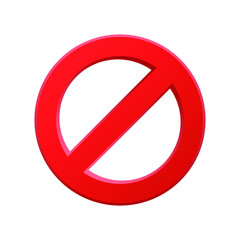 Prohibitory sign vector design illustration isolated on white background