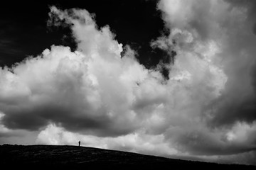 Minimalist and dramatic photography. The greatness of nature in Dobrogea land, Romania. 