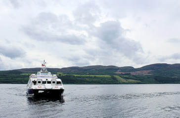 Boat tour on the famous Loch Ness in northern Scotland