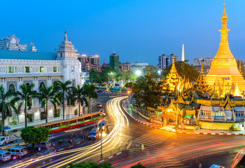 This photo I shoot Sule Pagoda at twilight time. Sule is the famous pagoda in the heart of Yangon...