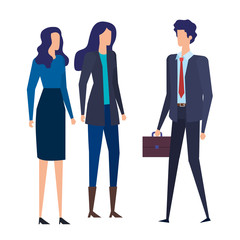 elegant business people workers avatars characters