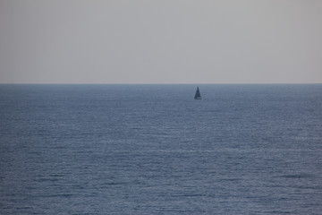 Mediterranean sea in the evening haze