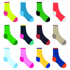 Different socks vector design illustration isolated on white background