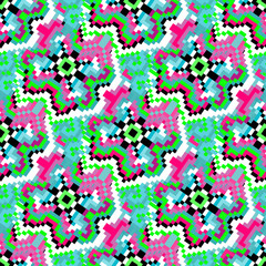 pixel color abstract geometric seamless pattern