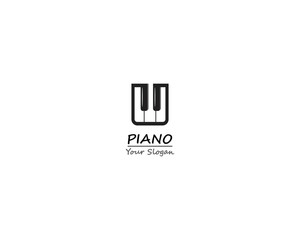 Piano grill keyboard icon template illustration design