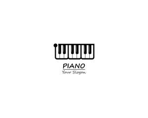 Piano grill keyboard icon template illustration design