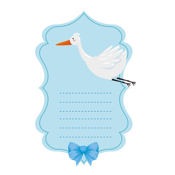 baby shower card with stork