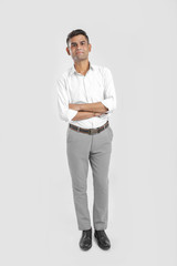 Fototapeta premium young indian man Standing over white background