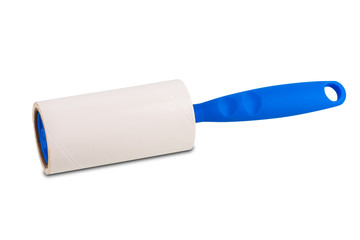 Roller for removing wool, hair and dust from clothing isolated on white background