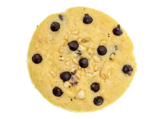 Close up chocolate chip dried banana cookie