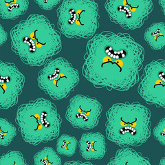 Fototapeta na wymiar Evil microbe pattern seamless. evil virus background.