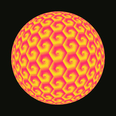 hexagonal lights beehive planet orange black