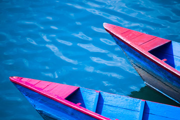colorful kayaks on the beach