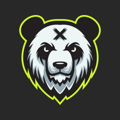 X Panda Mascot Logo Concept Vector Illustration Cartoon. Suitable For Wallpaper, Banner, Background, Card, Book Illustration, Logo, T-Shirt Design, Sticker, Cover, etc