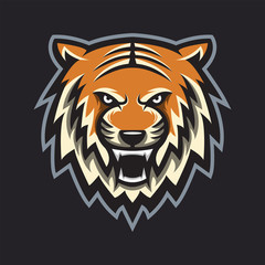 Tiger Mascot Logo Concept Vector Illustration Cartoon. Suitable For Wallpaper, Banner, Background, Card, Book Illustration, Logo, T-Shirt Design, Sticker, Cover, etc