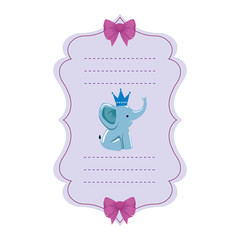 baby shower card with little elephant