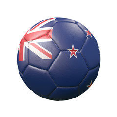Obraz premium Soccer ball in flag colors isolated on white background. New Zealand. 3D image