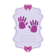 baby shower card with hands print