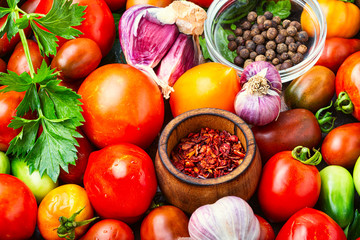 Autumn canning tomatoes