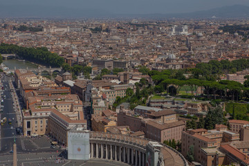 Fototapeta na wymiar Rome Italy view from Saint Peter Basilica Vatican