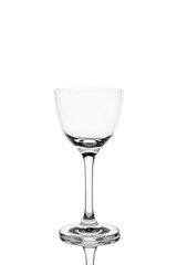 Isolated nick and nora glass with reflection
