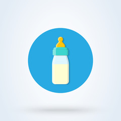 Baby bottle flat Simple modern icon design illustration.