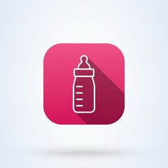 baby bottle Simple line art modern icon design illustration