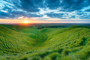 Sunset at Dragon Hill in Oxfordshire