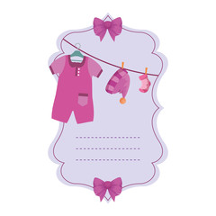 baby shower card with set icons