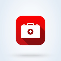 Medical First Aid Kit. Simple  modern icon design illustration.