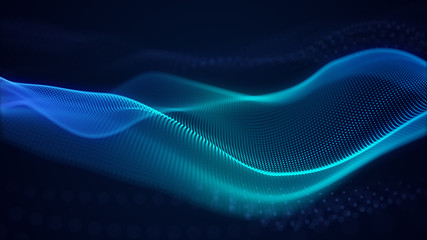 beautiful abstract wave technology background with blue light digital effect corporate concept