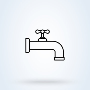 recommend clip art: Water tap Simple. line art modern icon design illustration