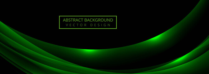 Elegant green wave banner template vector