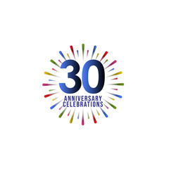 30 Years Anniversary Celebration Vector Template Design Illustration