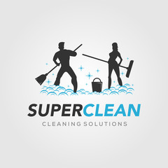 super clean for cleaning service logo