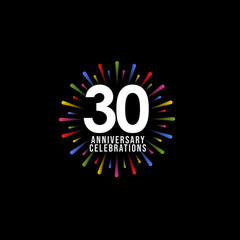 30 Years Anniversary Celebration Vector Template Design Illustration