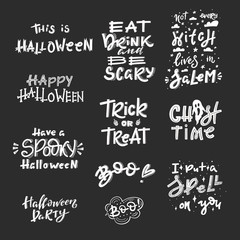 Naklejka na ściany i meble Halloween greeting card with lettering for holiday decoration