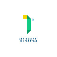 1 Th Anniversary Celebration Vector Template Design Illustration