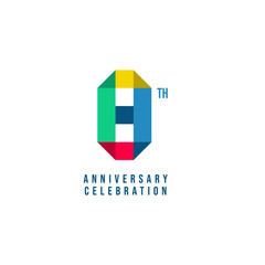 8 Th Anniversary Celebration Vector Template Design Illustration