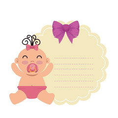 Fototapeta premium baby shower card with little newborn