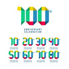 Fototapeta premium 100 Th Anniversary Set Celebration Vector Template Design Illustration