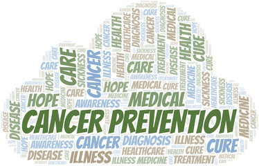 Obraz premium Cancer Prevention word cloud. Vector made with text only.